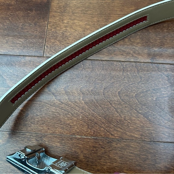 Nexbelt Women’s “Python Snake” White Leather Belt w/ Rhinestone Buckle,No Holes - Picture 10 of 13